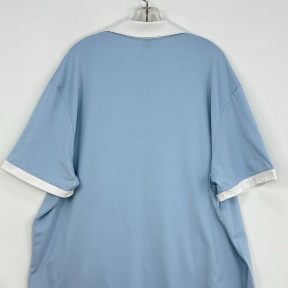 Men's Classic Regular-Fit Polo Shirt Men Blue Short Sleeve Shirt Size XXL - Picture 4 of 12